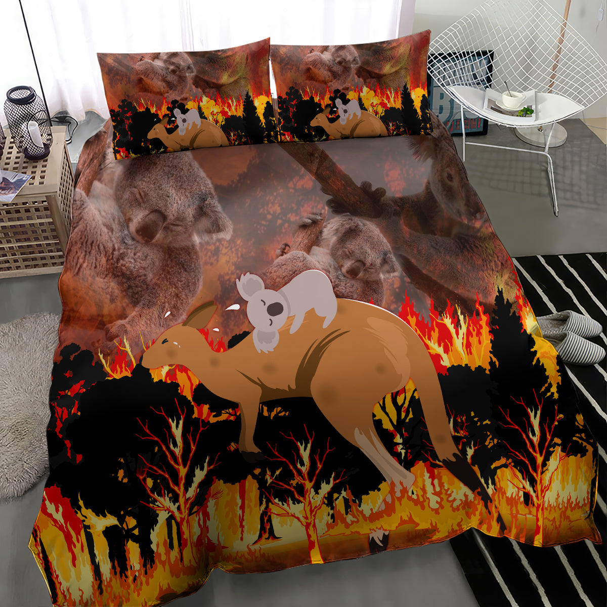 save-wildlife-australia-bedding-set-bushfire-awareness