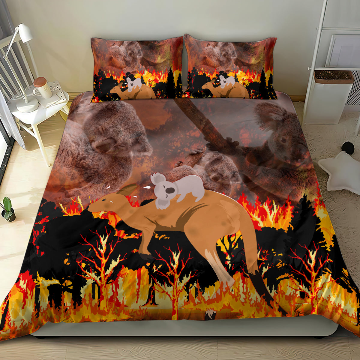 save-wildlife-australia-bedding-set-bushfire-awareness