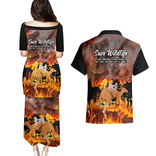 save-wildlife-australia-couples-matching-puletasi-dress-and-hawaiian-shirt-bushfire-awareness
