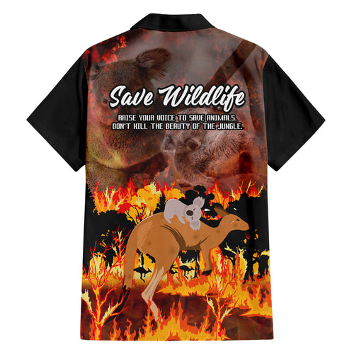 save-wildlife-australia-family-matching-long-sleeve-bodycon-dress-and-hawaiian-shirt-bushfire-awareness