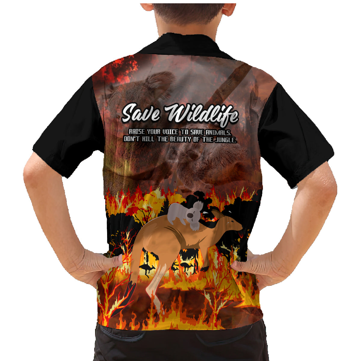 save-wildlife-australia-family-matching-mermaid-dress-and-hawaiian-shirt-bushfire-awareness