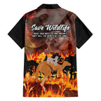 save-wildlife-australia-family-matching-off-shoulder-long-sleeve-dress-and-hawaiian-shirt-bushfire-awareness