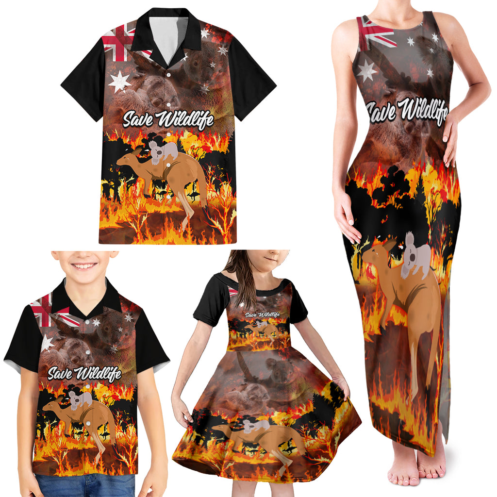 save-wildlife-australia-family-matching-tank-maxi-dress-and-hawaiian-shirt-bushfire-awareness