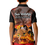 save-wildlife-australia-kid-polo-shirt-bushfire-awareness