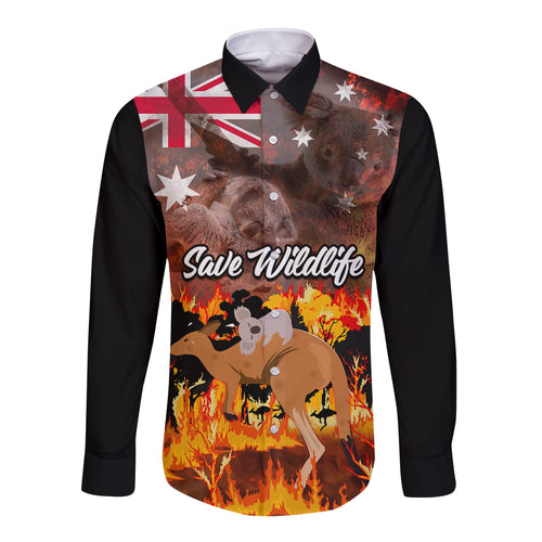 save-wildlife-australia-long-sleeve-button-shirt-bushfire-awareness