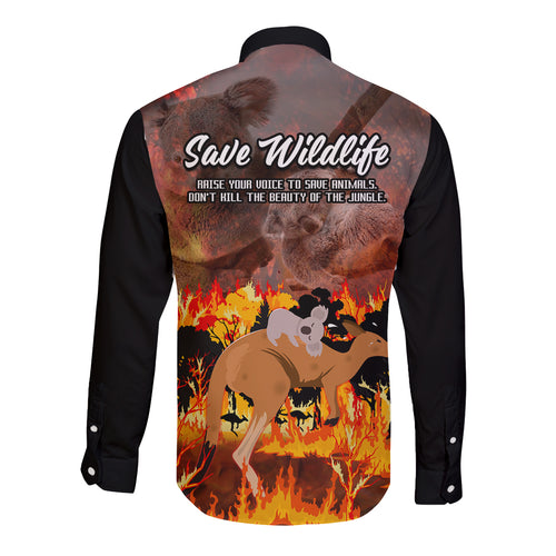 save-wildlife-australia-long-sleeve-button-shirt-bushfire-awareness