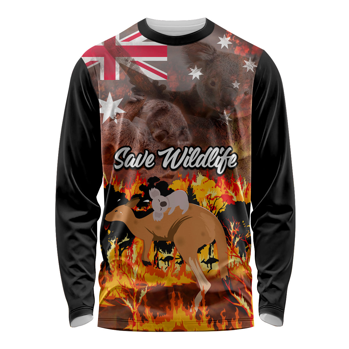 save-wildlife-australia-long-sleeve-shirt-bushfire-awareness