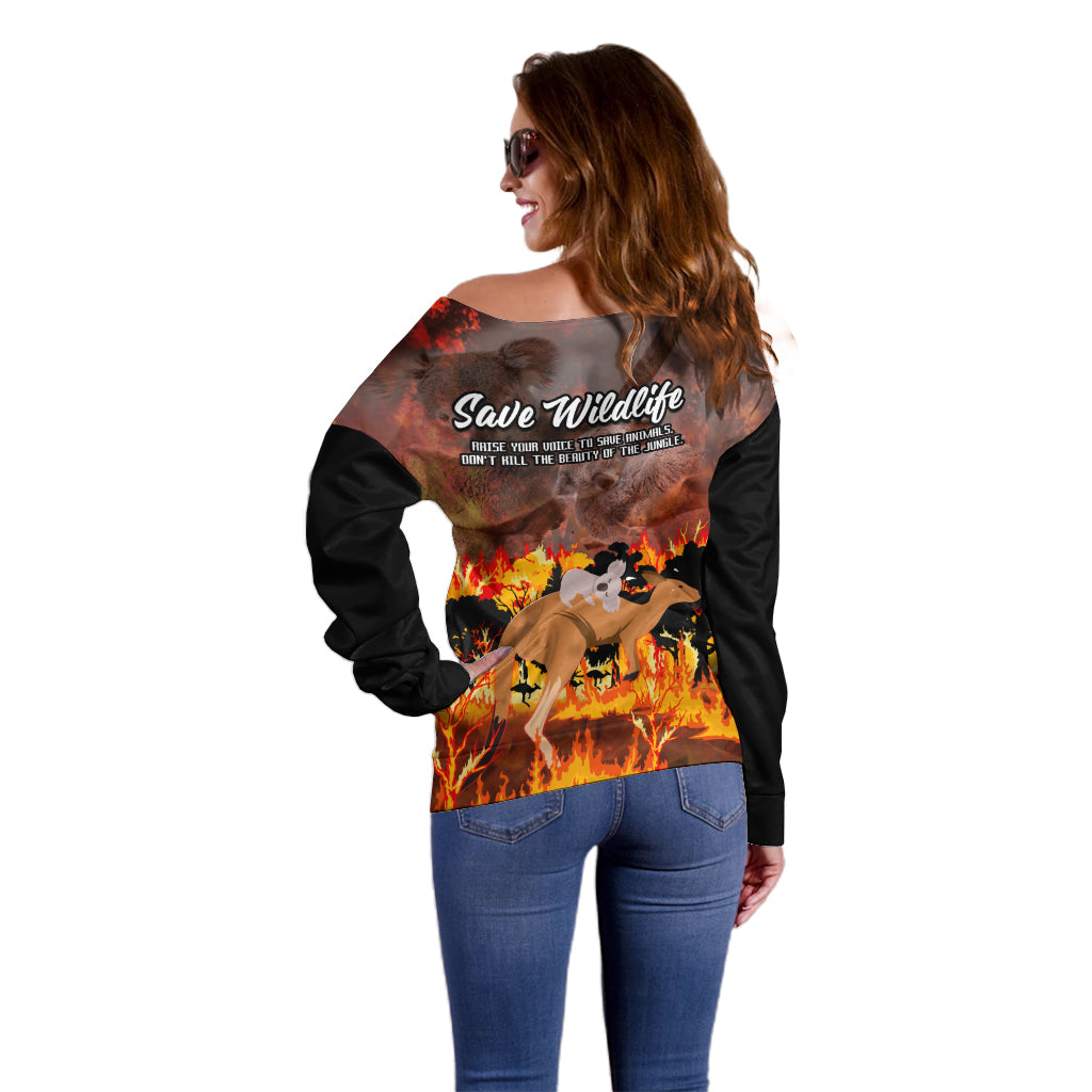 save-wildlife-australia-off-shoulder-sweater-bushfire-awareness