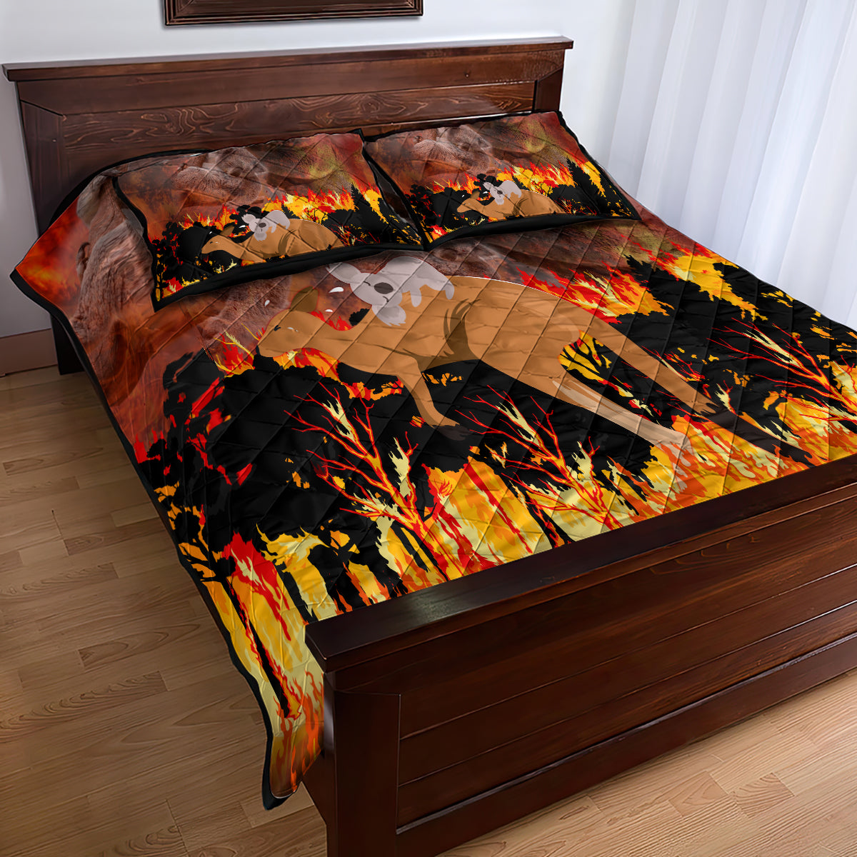 save-wildlife-australia-quilt-bed-set-bushfire-awareness
