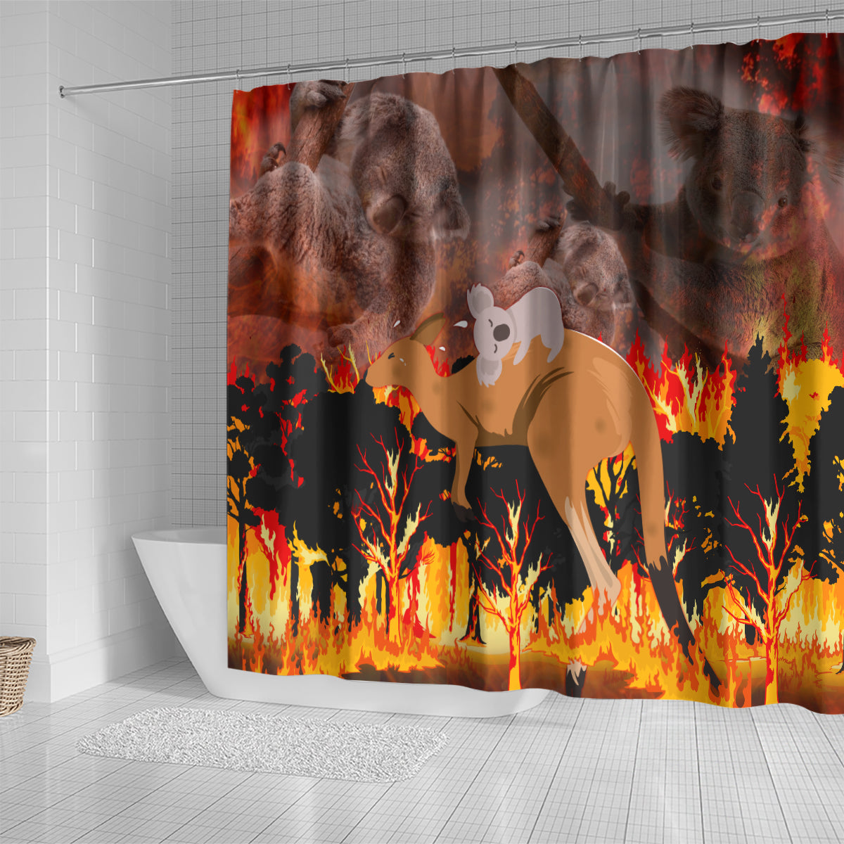 save-wildlife-australia-shower-curtain-bushfire-awareness