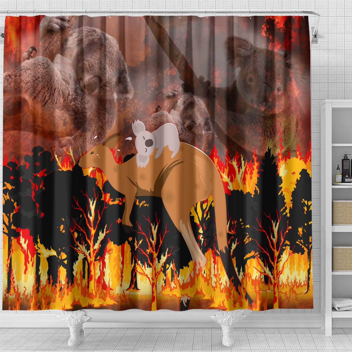 save-wildlife-australia-shower-curtain-bushfire-awareness