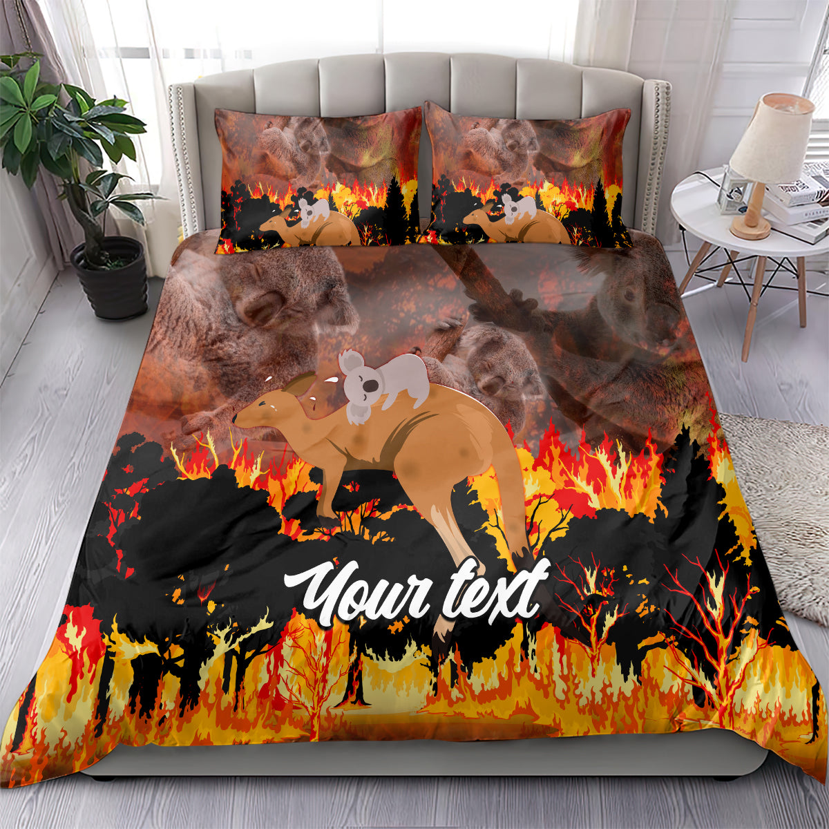 personalised-save-wildlife-australia-bedding-set-bushfire-awareness