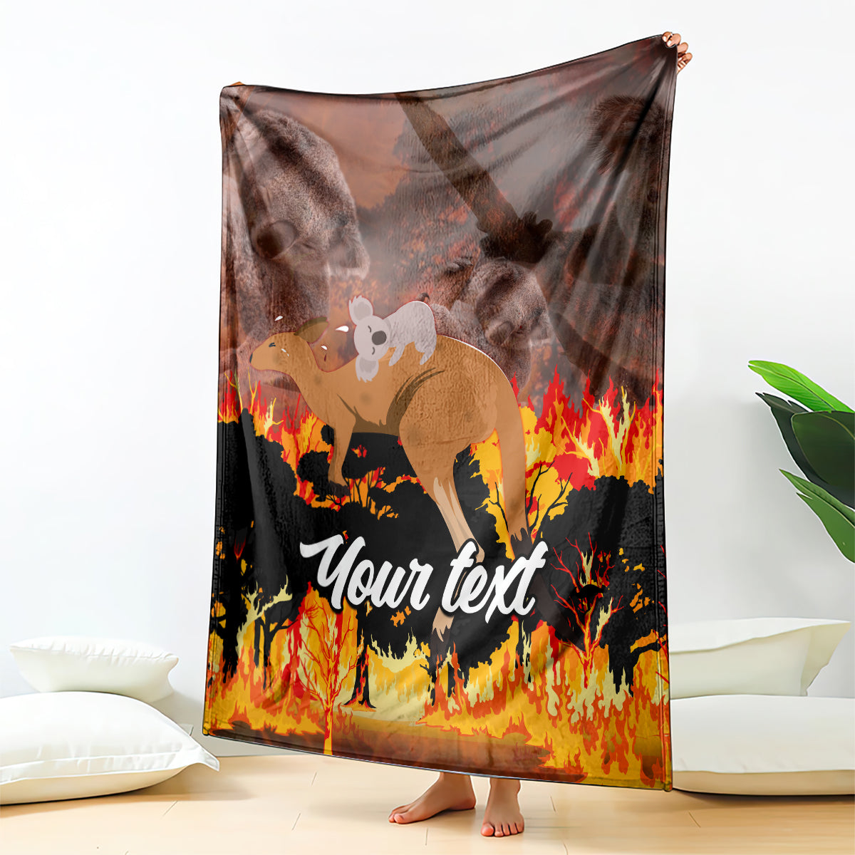 personalised-save-wildlife-australia-blanket-bushfire-awareness