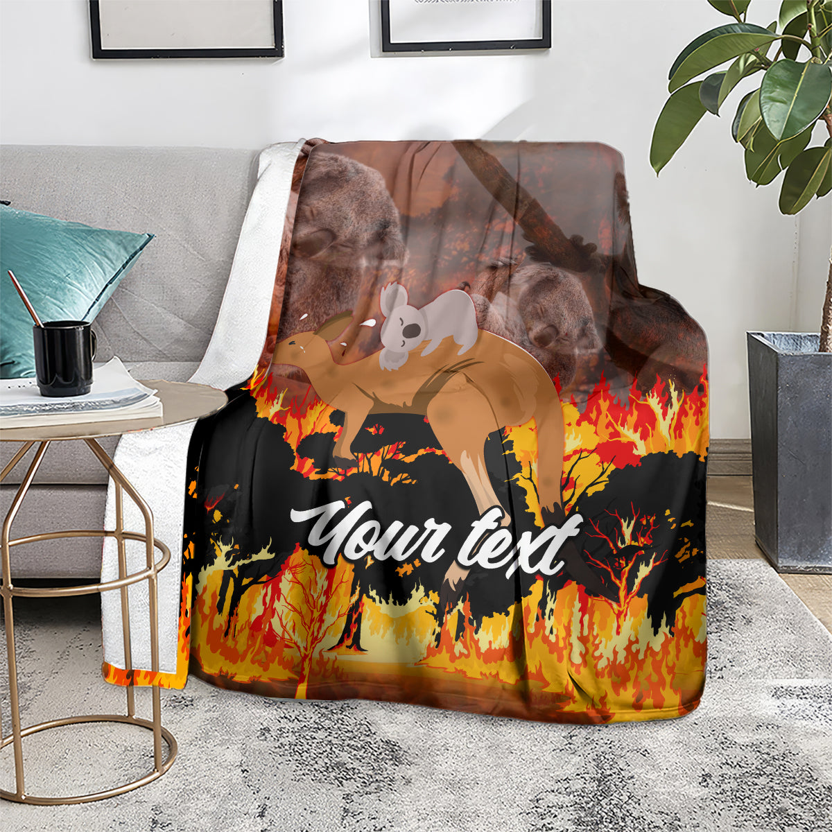 personalised-save-wildlife-australia-blanket-bushfire-awareness