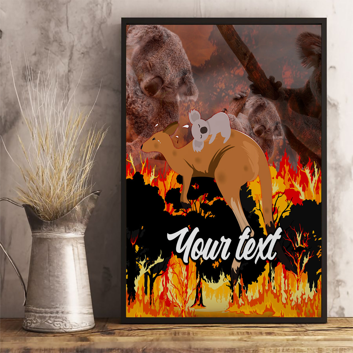 personalised-save-wildlife-australia-canvas-wall-art-bushfire-awareness