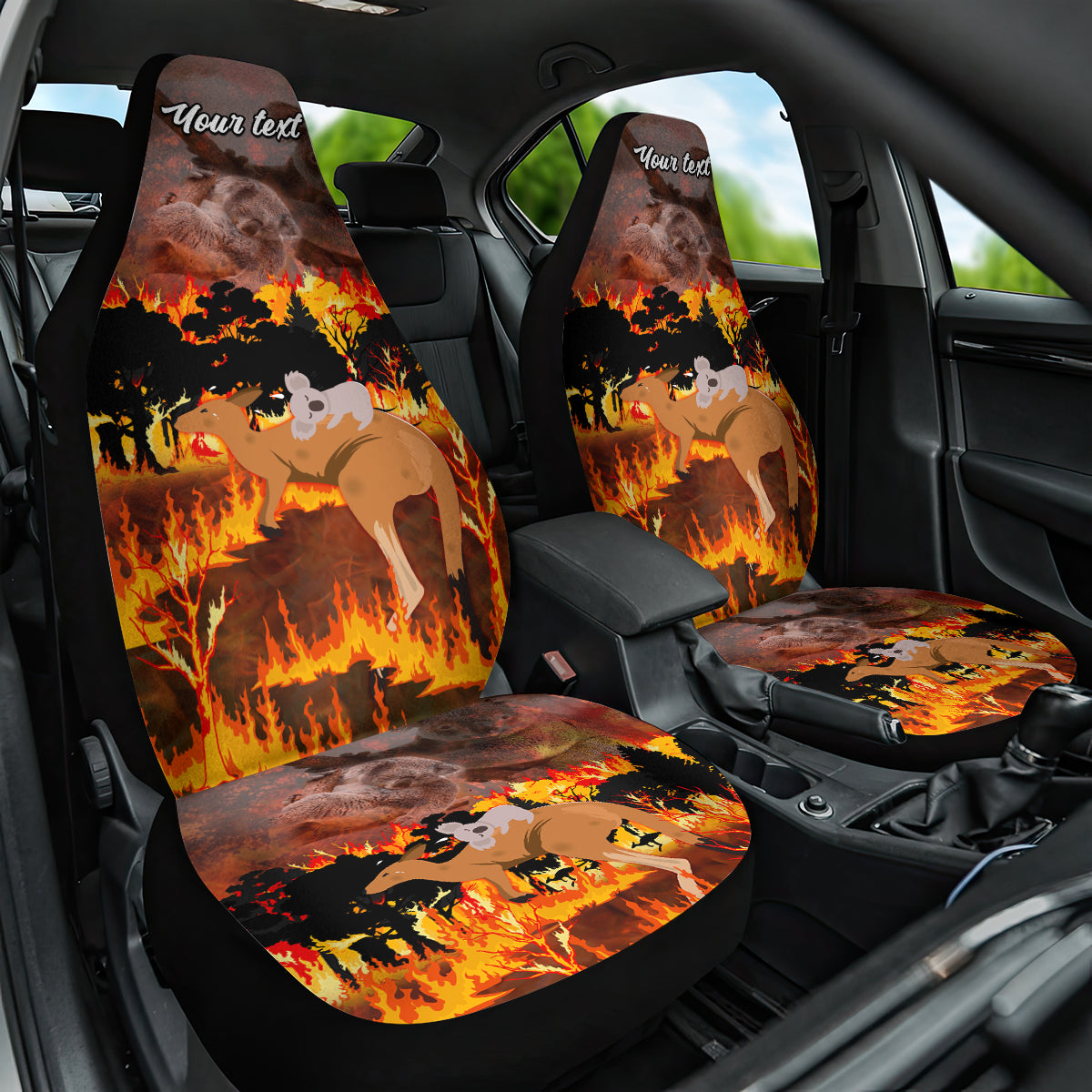 personalised-save-wildlife-australia-car-seat-cover-bushfire-awareness