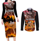 personalised-save-wildlife-australia-couples-matching-long-sleeve-bodycon-dress-and-long-sleeve-button-shirt-bushfire-awareness