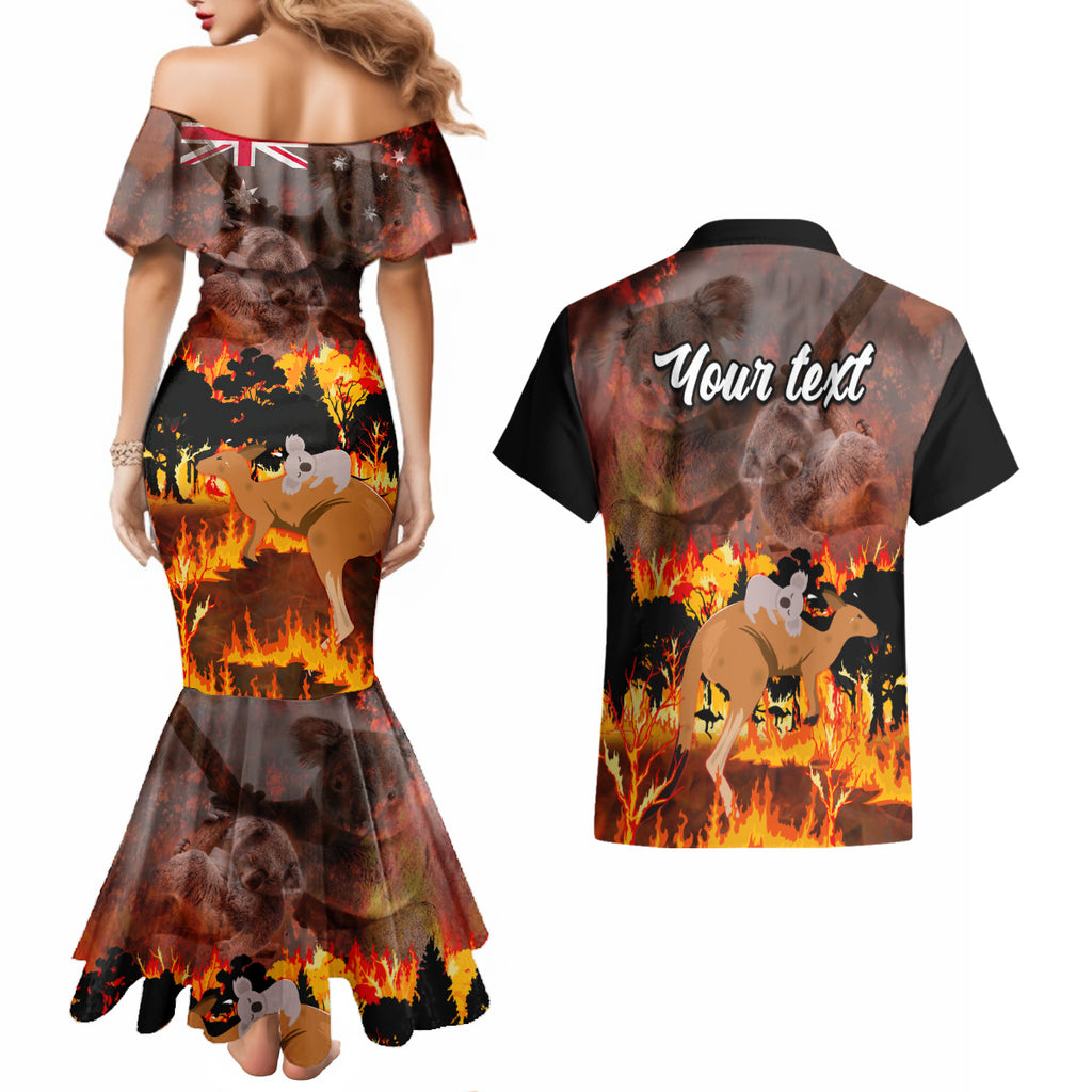 personalised-save-wildlife-australia-couples-matching-mermaid-dress-and-hawaiian-shirt-bushfire-awareness