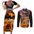 personalised-save-wildlife-australia-couples-matching-short-sleeve-bodycon-dress-and-long-sleeve-button-shirt-bushfire-awareness