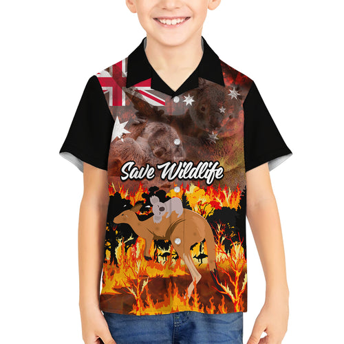 personalised-save-wildlife-australia-family-matching-off-shoulder-maxi-dress-and-hawaiian-shirt-bushfire-awareness