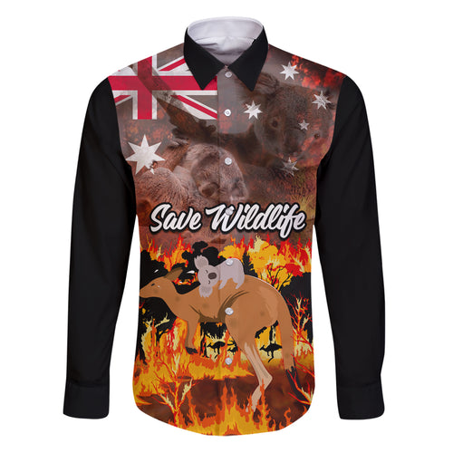 personalised-save-wildlife-australia-family-matching-puletasi-dress-and-hawaiian-shirt-bushfire-awareness