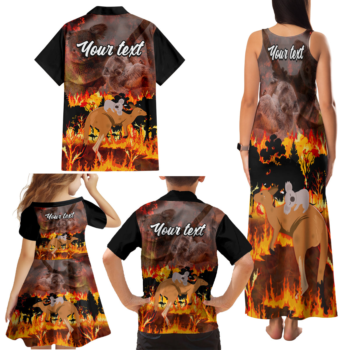 personalised-save-wildlife-australia-family-matching-tank-maxi-dress-and-hawaiian-shirt-bushfire-awareness