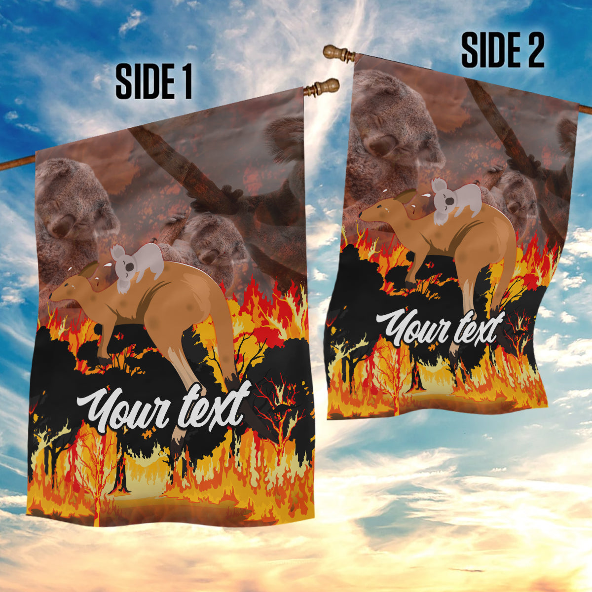personalised-save-wildlife-australia-garden-flag-bushfire-awareness