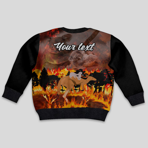 personalised-save-wildlife-australia-kid-ugly-christmas-sweater-bushfire-awareness