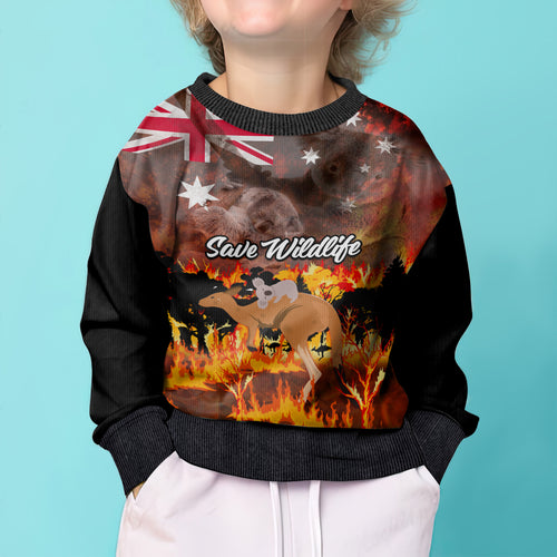 personalised-save-wildlife-australia-kid-ugly-christmas-sweater-bushfire-awareness