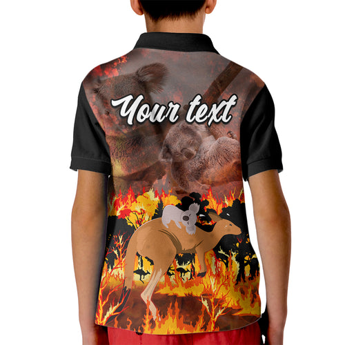 personalised-save-wildlife-australia-kid-polo-shirt-bushfire-awareness