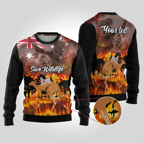 personalised-save-wildlife-australia-ugly-christmas-sweater-bushfire-awareness