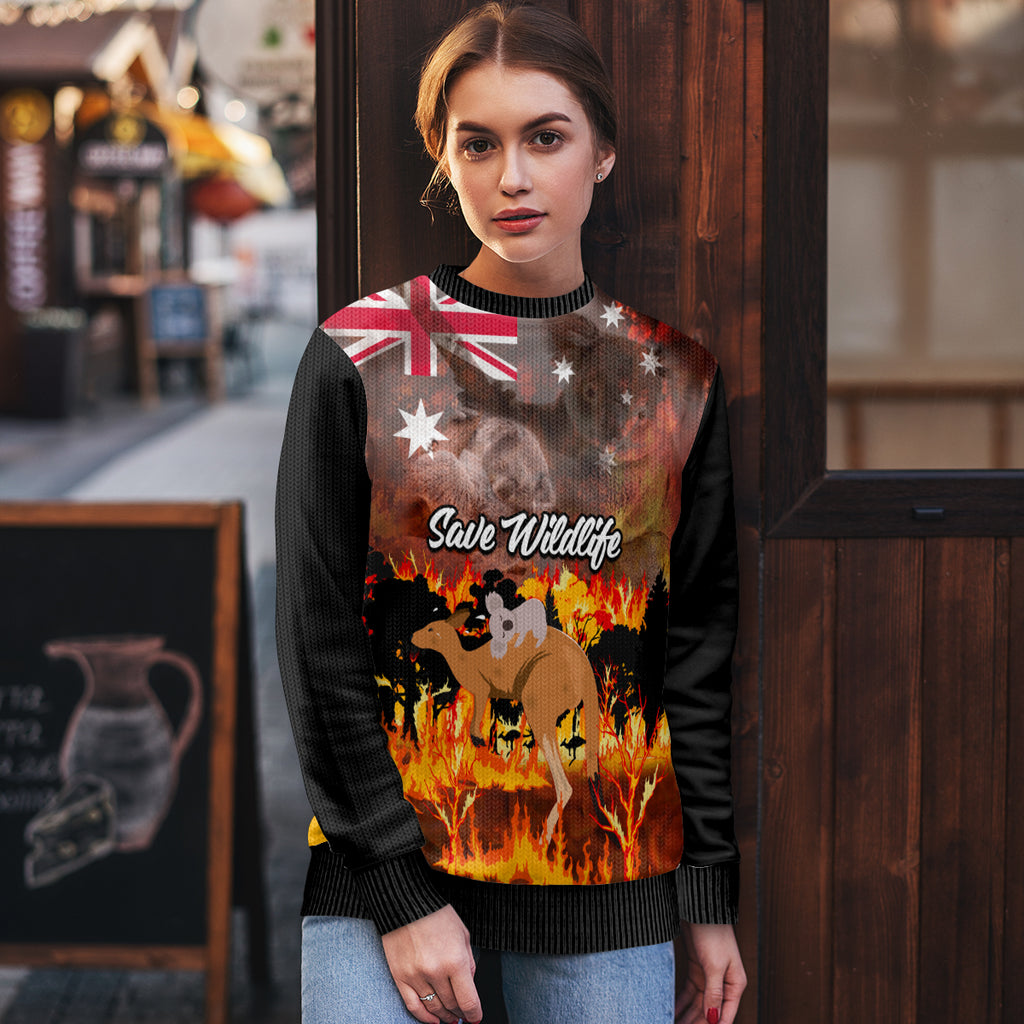 personalised-save-wildlife-australia-ugly-christmas-sweater-bushfire-awareness