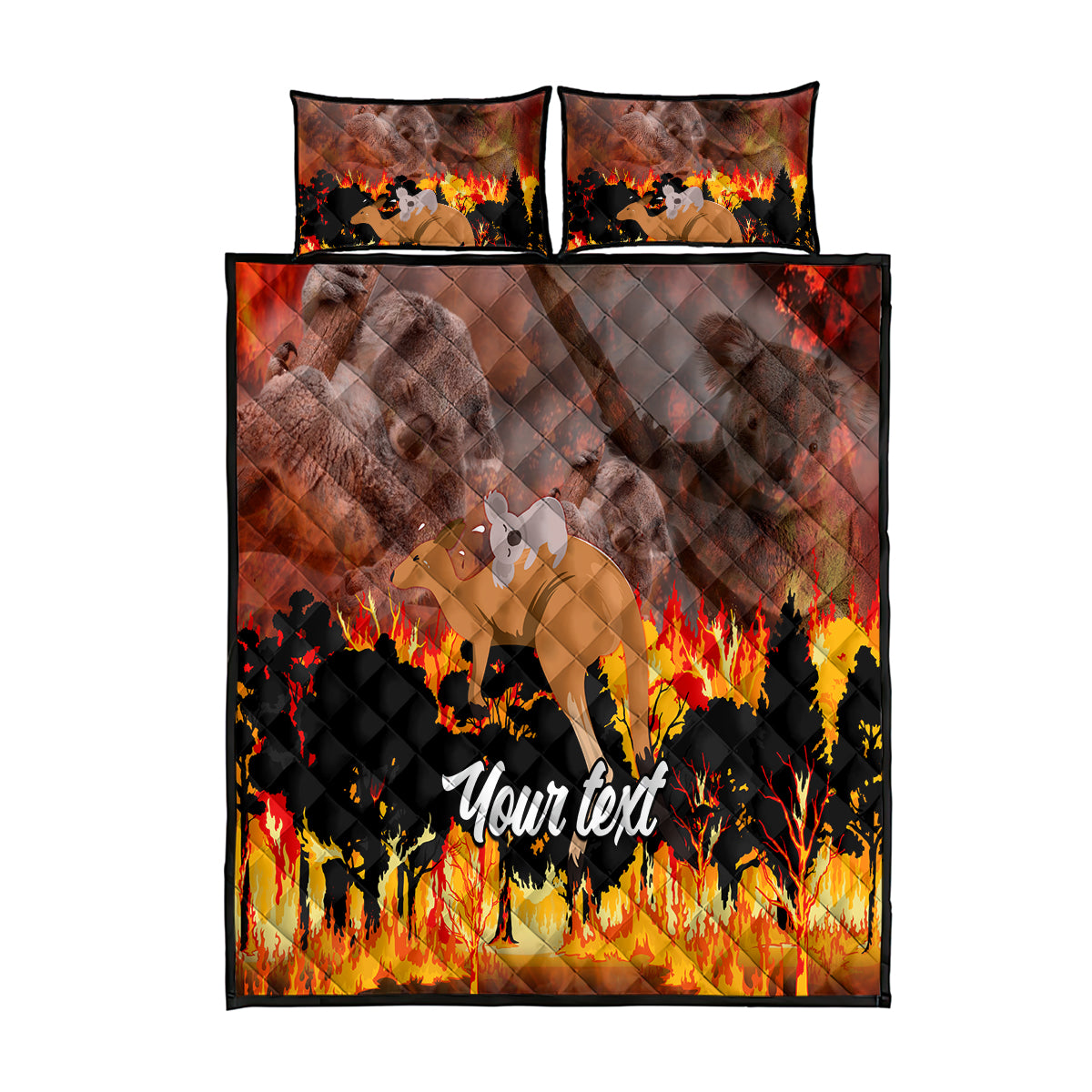 personalised-save-wildlife-australia-quilt-bed-set-bushfire-awareness