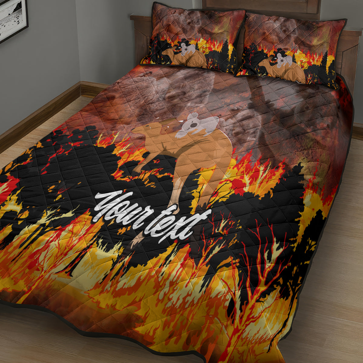 personalised-save-wildlife-australia-quilt-bed-set-bushfire-awareness