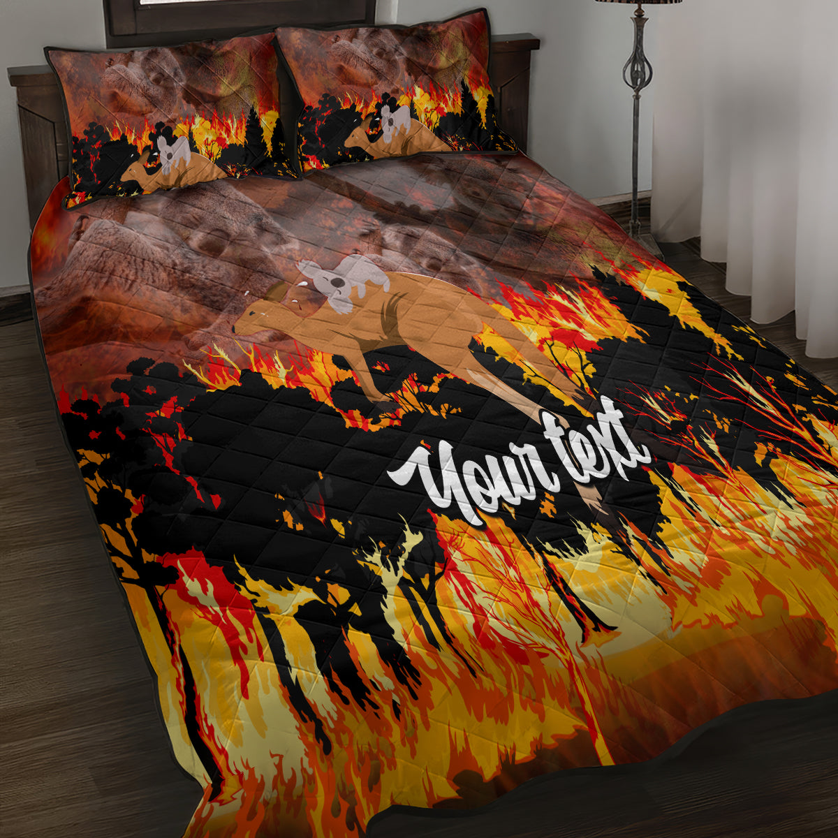 personalised-save-wildlife-australia-quilt-bed-set-bushfire-awareness