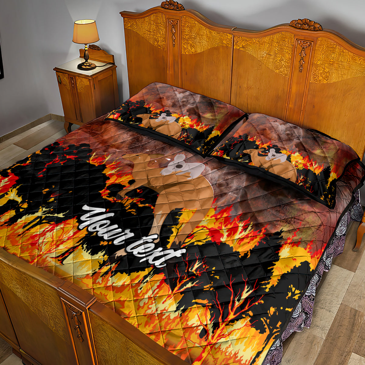 personalised-save-wildlife-australia-quilt-bed-set-bushfire-awareness