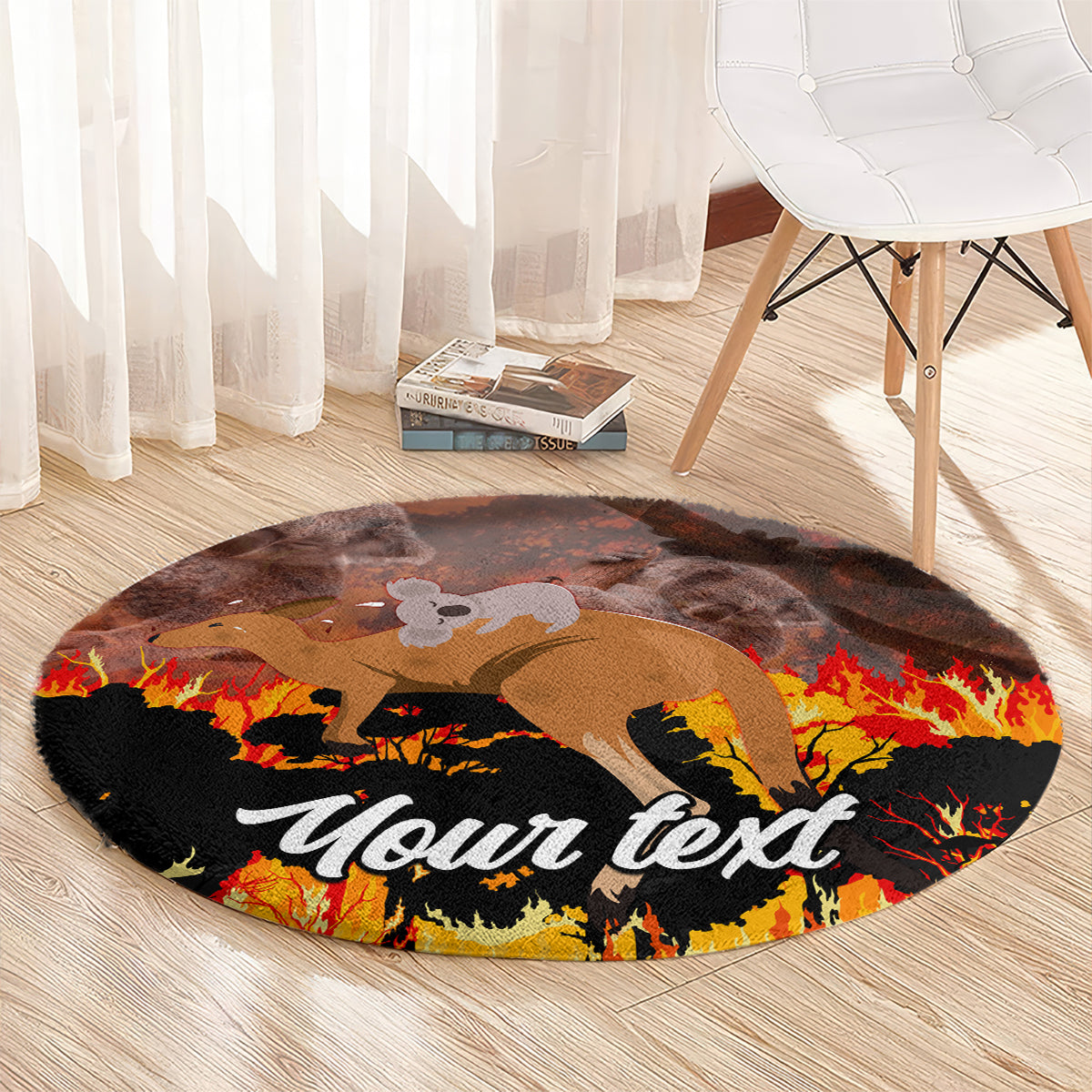 personalised-save-wildlife-australia-round-carpet-bushfire-awareness