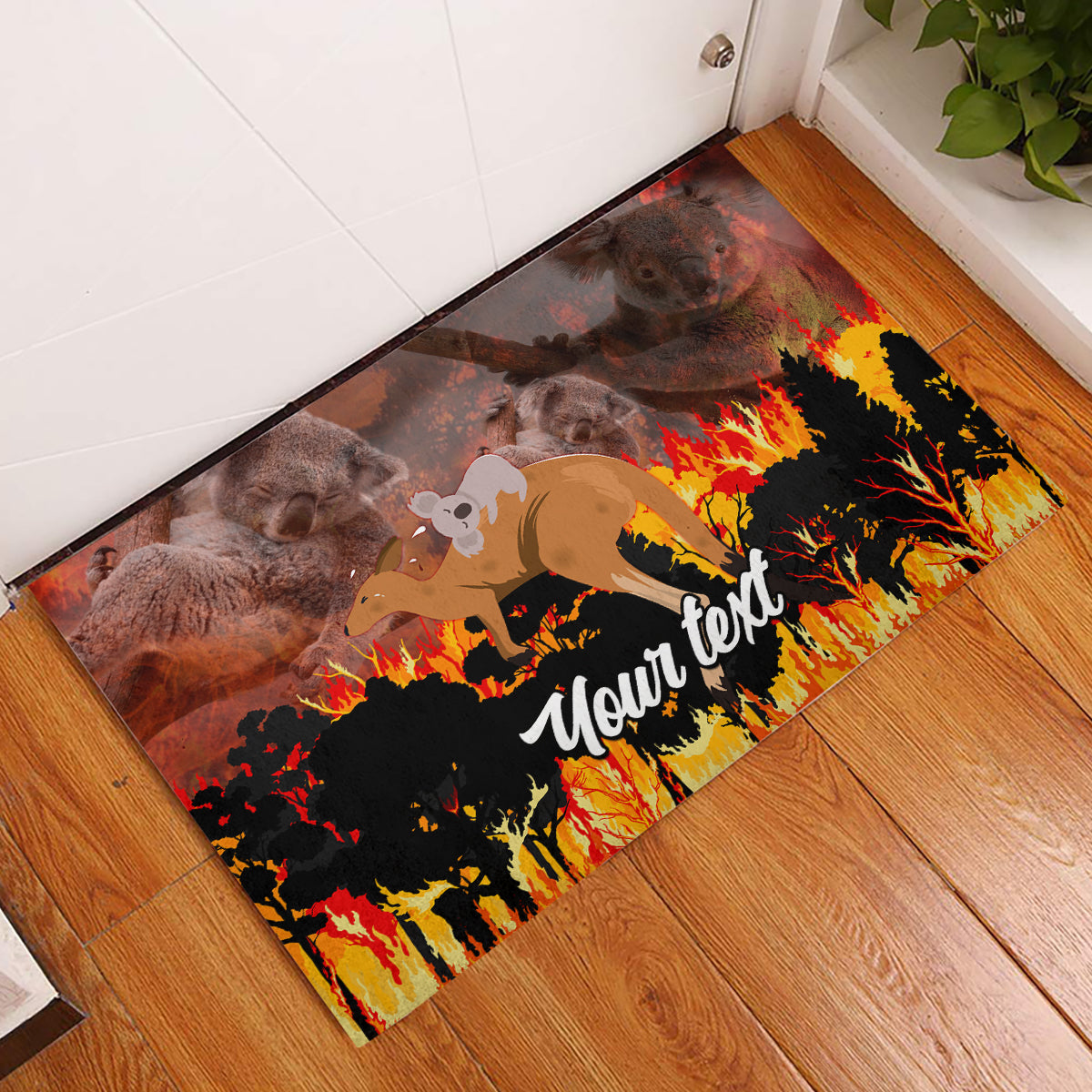 personalised-save-wildlife-australia-rubber-doormat-bushfire-awareness