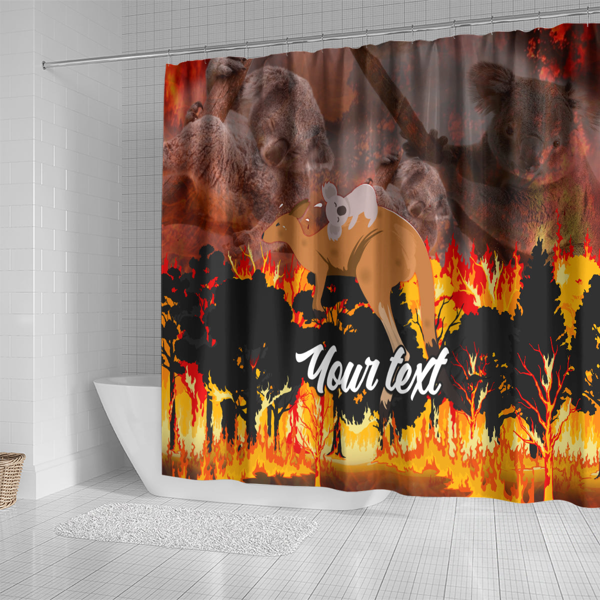 personalised-save-wildlife-australia-shower-curtain-bushfire-awareness