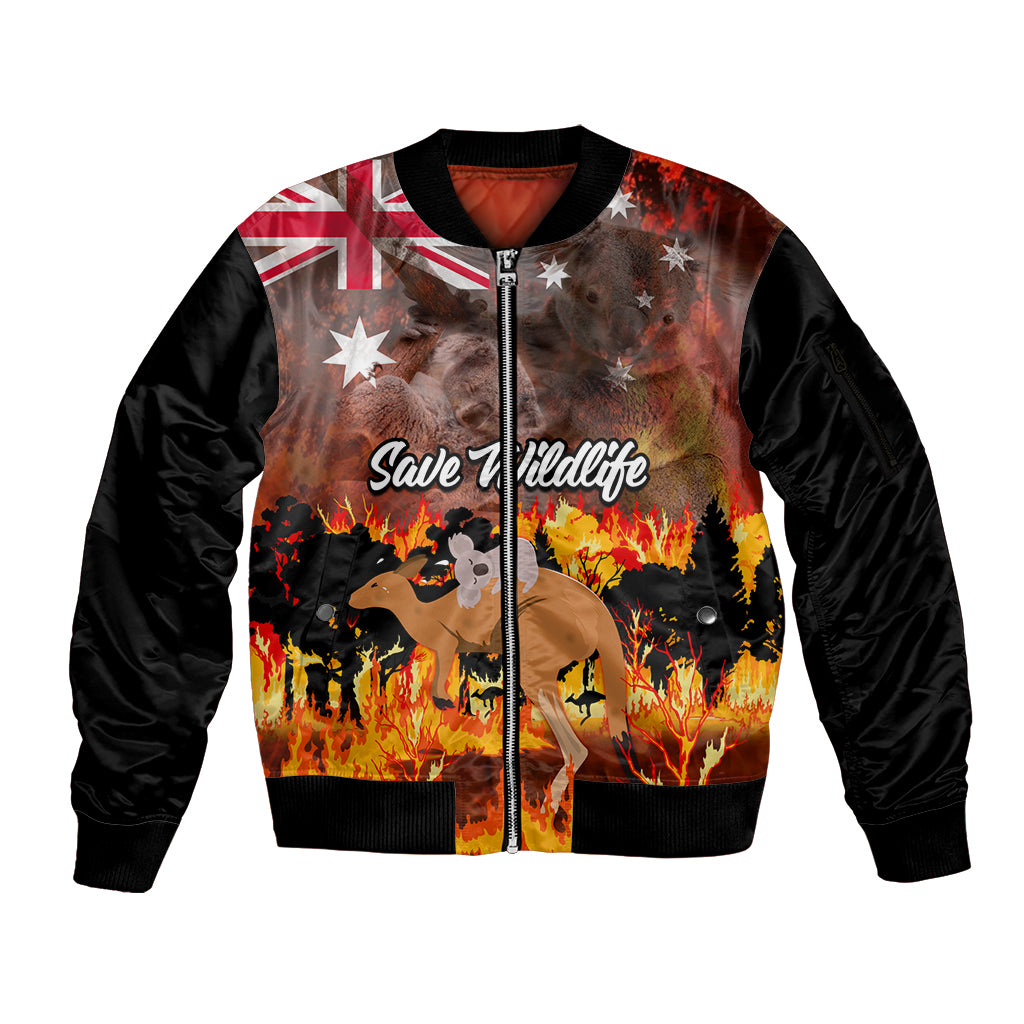 personalised-save-wildlife-australia-sleeve-zip-bomber-jacket-bushfire-awareness