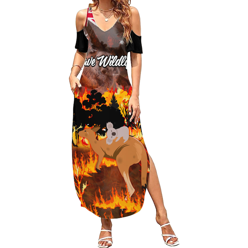personalised-save-wildlife-australia-summer-maxi-dress-bushfire-awareness
