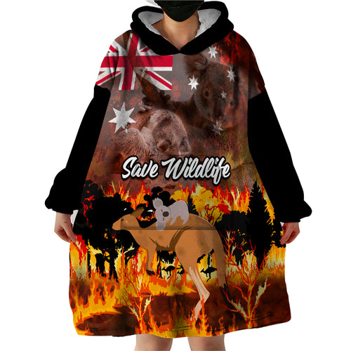 personalised-save-wildlife-australia-wearable-blanket-hoodie-bushfire-awareness