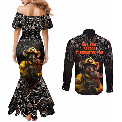 paws-for-australia-couples-matching-mermaid-dress-and-long-sleeve-button-shirt-bushfire-awareness-indigenous-aboriginal