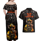 paws-for-australia-couples-matching-off-shoulder-maxi-dress-and-hawaiian-shirt-bushfire-awareness-indigenous-aboriginal
