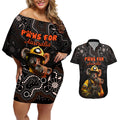 paws-for-australia-couples-matching-off-shoulder-short-dress-and-hawaiian-shirt-bushfire-awareness-indigenous-aboriginal