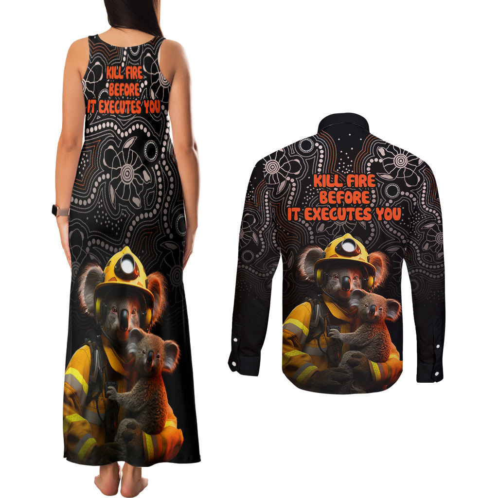 paws-for-australia-couples-matching-tank-maxi-dress-and-long-sleeve-button-shirt-bushfire-awareness-indigenous-aboriginal