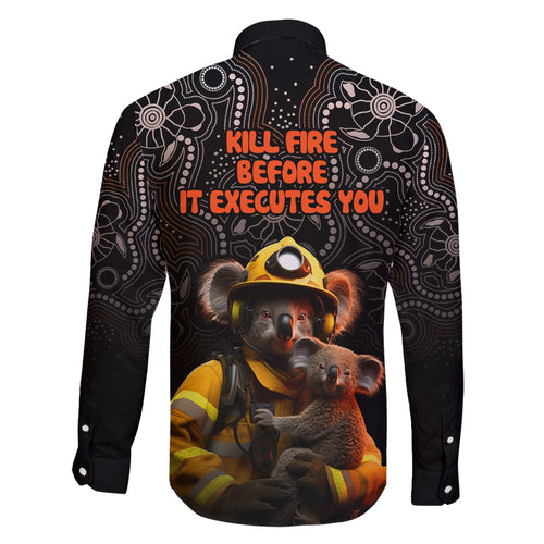 paws-for-australia-family-matching-long-sleeve-bodycon-dress-and-hawaiian-shirt-bushfire-awareness-indigenous-aboriginal