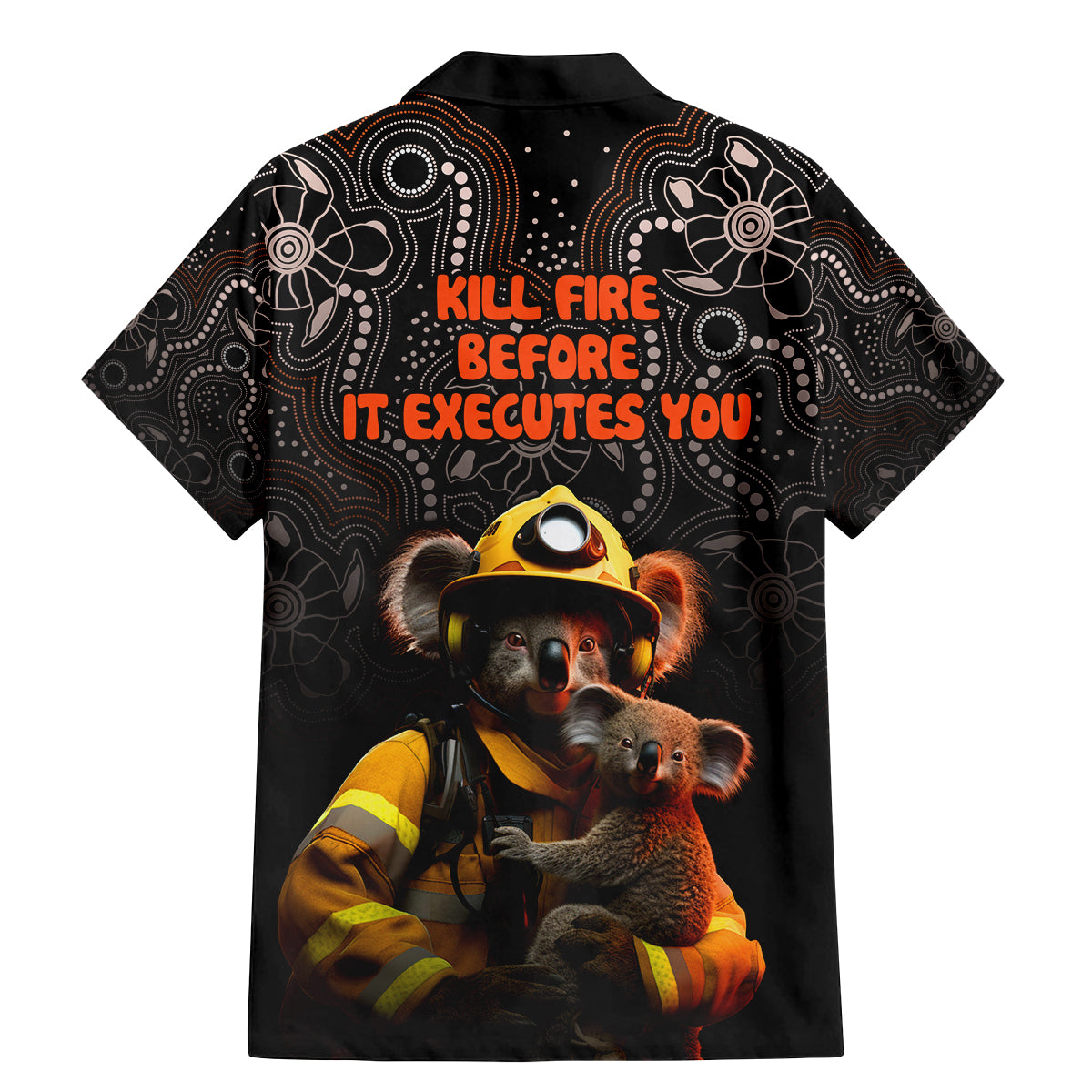 paws-for-australia-family-matching-mermaid-dress-and-hawaiian-shirt-bushfire-awareness-indigenous-aboriginal