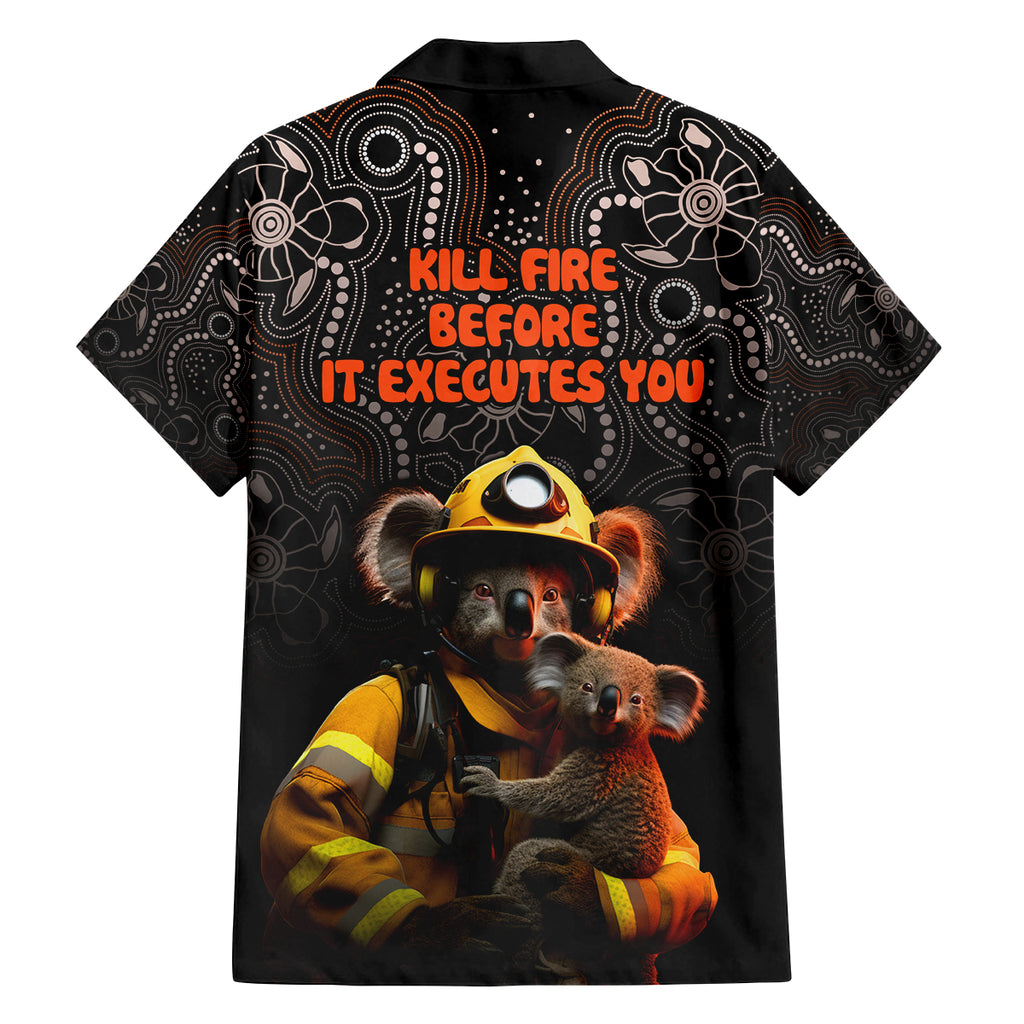 paws-for-australia-family-matching-off-shoulder-short-dress-and-hawaiian-shirt-bushfire-awareness-indigenous-aboriginal