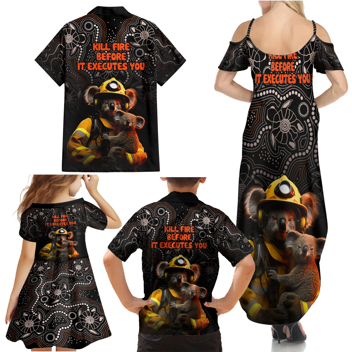 paws-for-australia-family-matching-summer-maxi-dress-and-hawaiian-shirt-bushfire-awareness-indigenous-aboriginal